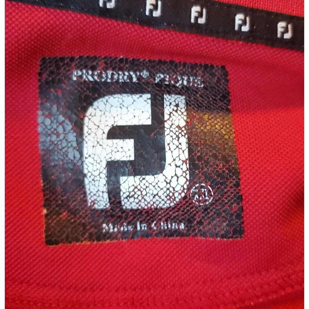 Men's FootJoy ProDry Red S/S Pique Performance Golf Polo Shirt XXL Arm Logo - Picture 5 of 6